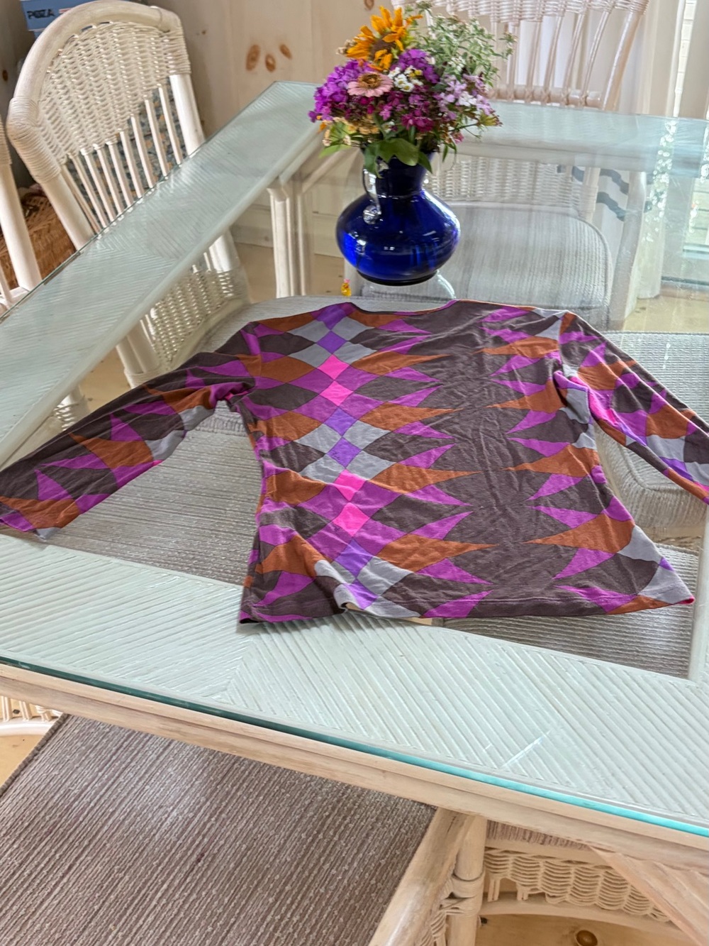 Emilio Pucci Purple and Gray Printed Top